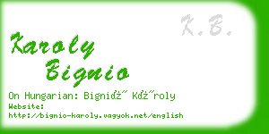 karoly bignio business card